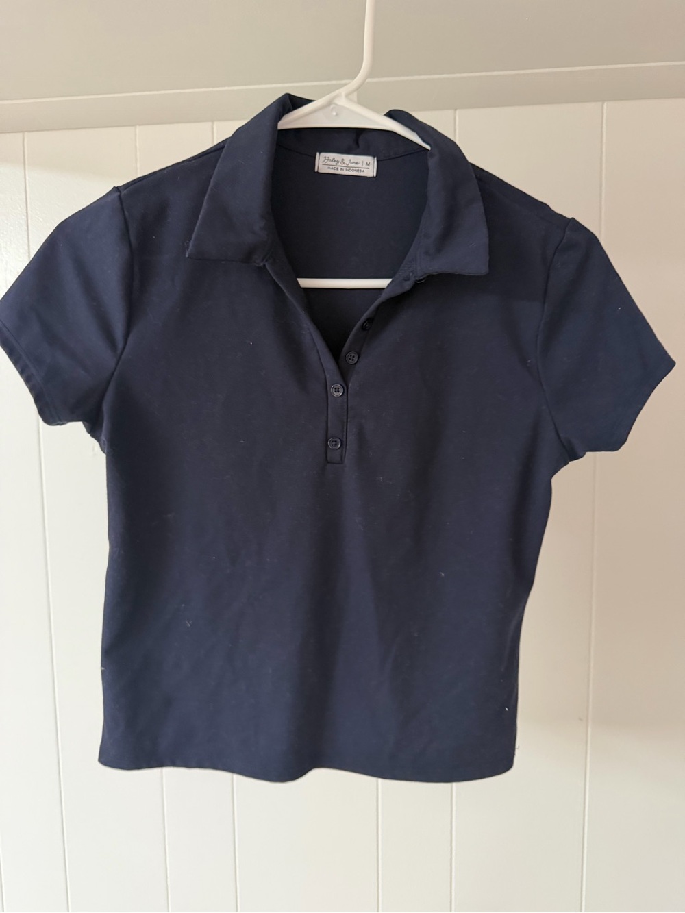 Women’s Navy Short Sleeve Polo Shirt - Classic Collared Top
